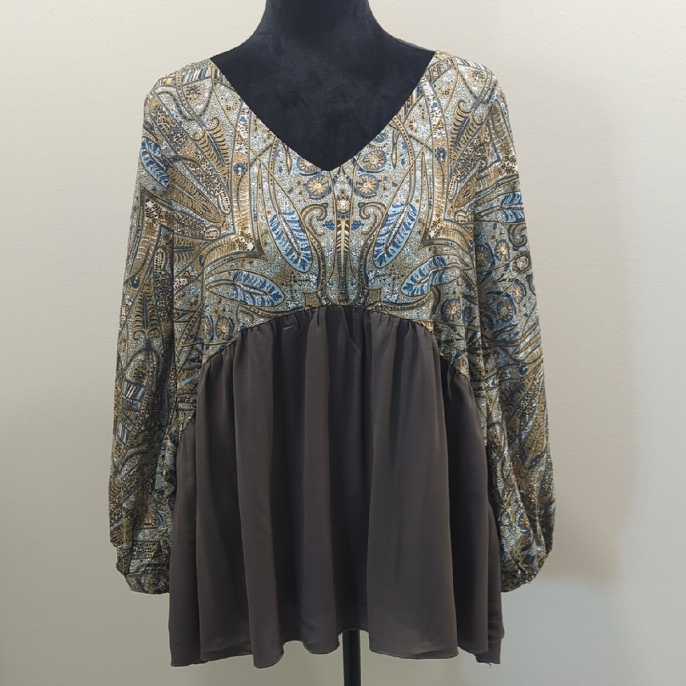 Paisley Vine Boho Bohemian Flowy Blouse